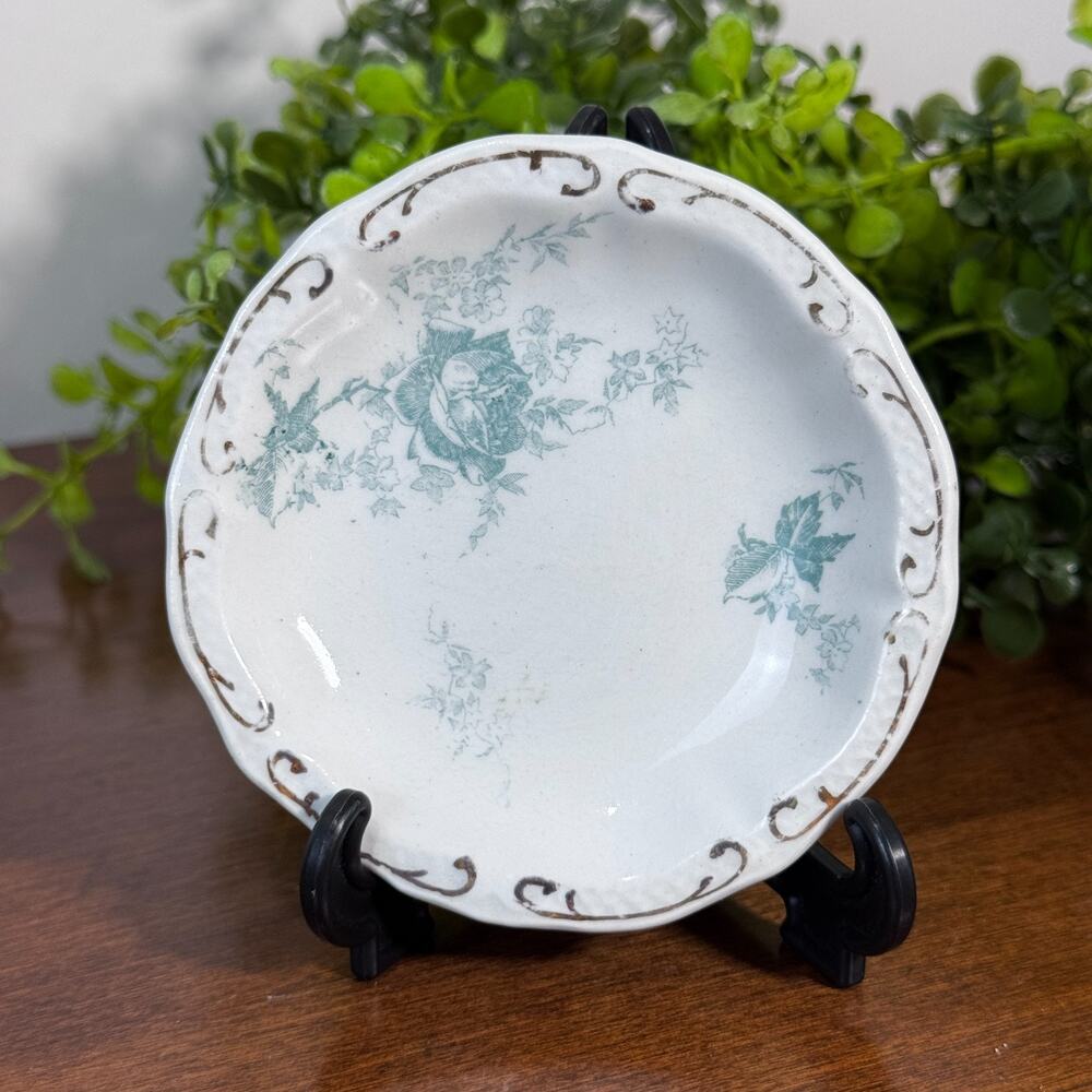 Vintage Butter Pat Blue Transferware W.H. Grindley England Ironstone 3.25"